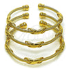 Aro Trio 07.282.0014 Oro Laminado, Diseño de Torcido y Infinito, Pulido, Tono Dorado (Grosor 07 MM, Talla Unica)