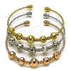 Aro Trio 07.282.0020 Oro Laminado, Diseño de Bola y Disco, Diamantado, Tres Tonos (Thickness, One size fits all)