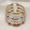 Aro Trio 07.282.0024 Oro Laminado, Diseño de Torcido y Bola, Diamantado, Tres Tonos (08 MM Thickness, One size fits all)