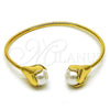 Aro Individual 07.282.0035 Oro Laminado, Diseño de Flor y Bola, con Marfil Perla, Pulido, Tono Dorado (Thickness, One size fits all)