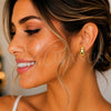 Arete Dormilona 02.282.0024 Oro Laminado, Diseño de Gota, Pulido, Tono Dorado