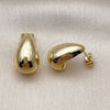 Arete Dormilona 02.282.0024 Oro Laminado, Diseño de Gota, Pulido, Tono Dorado