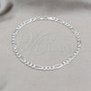Tobillera Básica 03.431.0002.10 Plata Rodinada, Diseño de Figaro, Diamantado, Tono Plateado (Calibre 120, Grosor 06 MM, 10 Pulgadas de Largo)