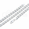 Gargantilla Basica 04.420.0017.24 Plata Rodinada, Diseño de Mariner, Pulido, Tono Plateado (Calibre 200, Grosor 08 MM, 24 Pulgadas de Largo)
