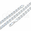 Pulsera Básica 03.420.0018.09 Plata Rodinada, Diseño de Mariner, Pulido, Tono Plateado (Calibre 180, Grosor 07 MM, 9 Pulgadas de Largo)