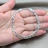 Pulsera Básica 04.420.0019.08 Plata Rodinada, Diseño de Mariner, Pulido, Tono Plateado (Calibre 150, Grosor 06 MM, 8 Pulgadas de Largo)
