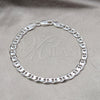 Pulsera Básica 04.420.0019.08 Plata Rodinada, Diseño de Mariner, Pulido, Tono Plateado (Calibre 150, Grosor 06 MM, 8 Pulgadas de Largo)