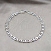 Pulsera Básica 04.420.0019.08 Plata Rodinada, Diseño de Mariner, Pulido, Tono Plateado (Calibre 150, Grosor 06 MM, 8 Pulgadas de Largo)