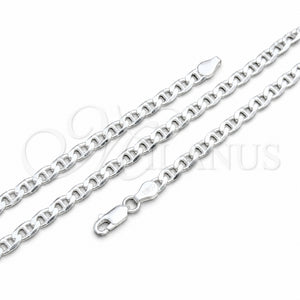 Gargantilla Basica 04.420.0020.22 Plata Rodinada, Diseño de Mariner, Pulido, Tono Plateado (Calibre 120, Grosor 05 MM, 22 Pulgadas de Largo)