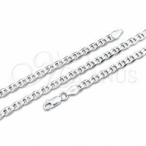 Gargantilla Basica 04.420.0021.18 Plata Rodinada, Diseño de Mariner, Pulido, Tono Plateado (Calibre 100, Grosor 04 MM, 18 Pulgadas de Largo)