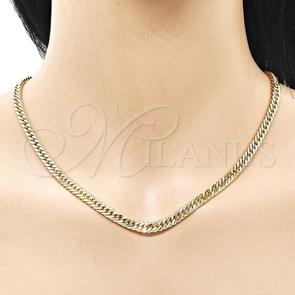 Gargantilla Basica 04.213.0329.22 Oro Laminado, Pulido, Tono Dorado (05 MM Thickness, 22 Inches Length)