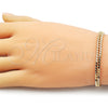Pulsera Básica 04.213.0329.07 Oro Laminado, Diamantado, Tono Dorado (100 Gauge, 05 MM Thickness, 7 Inches Length)