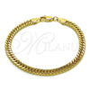 Pulsera Básica 04.213.0329.07 Oro Laminado, Diamantado, Tono Dorado (100 Gauge, 05 MM Thickness, 7 Inches Length)