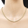 Gargantilla Elegante 04.326.0006.22 Oro Laminado, Diseño de Puff Mariner, Pulido, Tono Dorado (Thickness, 22 Inches Length)