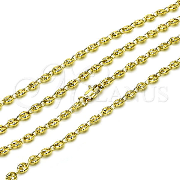 Gargantilla Elegante 04.326.0006.22 Oro Laminado, Diseño de Puff Mariner, Pulido, Tono Dorado (Thickness, 22 Inches Length)