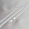 Gargantilla Basica 04.420.0026.24 Plata Rodinada, Diseño de Cubana, Pulido, Tono Plateado (Calibre 200, Grosor 07.5 MM, 24 Pulgadas de Largo)