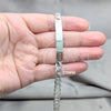 Pulsera con Placa 04.420.0026.09.1 Plata Rodinada, Diseño de Cubana, Pulido, Tono Plateado (Calibre 200, Grosor 07.5 MM, 9 Pulgadas de Largo)