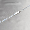 Pulsera con Placa 04.420.0026.09.1 Plata Rodinada, Diseño de Cubana, Pulido, Tono Plateado (Calibre 200, Grosor 07.5 MM, 9 Pulgadas de Largo)