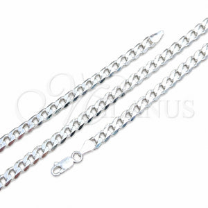 Gargantilla Basica 04.420.0028.20 Plata Rodinada, Diseño de Cubana, Pulido, Tono Plateado (Calibre 150, Grosor 06 MM, 20 Pulgadas de Largo)