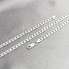 Tobillera Básica 03.420.0029.10 Plata Rodinada, Diseño de Cubana, Pulido, Tono Plateado (Calibre 120, Grosor 04.5 MM, 10 Pulgadas de Largo)