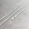 Gargantilla Basica 04.420.0031.16 Plata Rodinada, Diseño de Cubana, Pulido, Tono Plateado (Calibre 100, Grosor 04 MM, 16 Pulgadas de Largo)