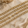 Gargantilla Basica 04.213.0340.24 Oro Laminado, Diseño de Cubana Pave, Diamantado, Tono Dorado (Grosor 05.4 MM, 24 Pulgadas de Largo)
