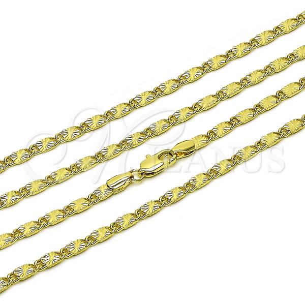 Gargantilla Basica 04.213.0343.24 Oro Laminado, Diseño de Mariner, Diamantado, Tono Dorado (Thickness, 24 Inches Length)