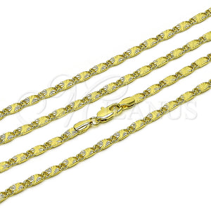 Gargantilla Basica 04.213.0343.24 Oro Laminado, Diseño de Mariner, Diamantado, Tono Dorado (Thickness, 24 Inches Length)