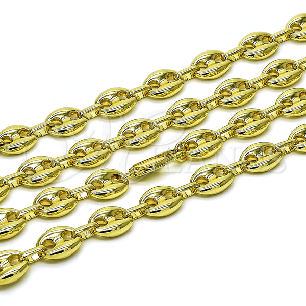 Gargantilla Elegante 04.213.0345.24 Oro Laminado, Diseño de Puff Mariner, Pulido, Tono Dorado (Thickness, 24 Inches Length)