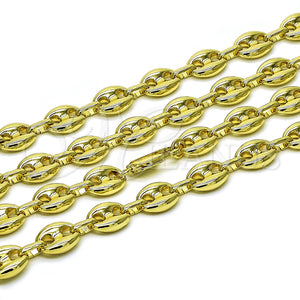 Gargantilla Elegante 04.213.0345.24 Oro Laminado, Diseño de Puff Mariner, Pulido, Tono Dorado (Thickness, 24 Inches Length)