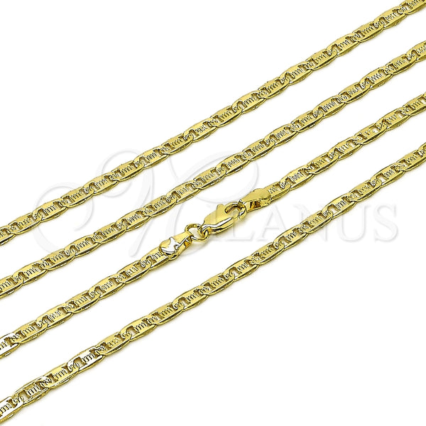 Gargantilla Basica 04.213.0346.24 Oro Laminado, Diseño de Mariner, Diamantado, Tono Dorado (Thickness, 24 Inches Length)