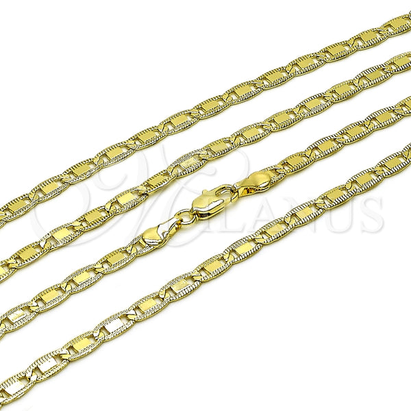 Gargantilla Basica 04.213.0347.24 Oro Laminado, Diseño de Mariner, Pulido, Tono Dorado (Thickness, 24 Inches Length)