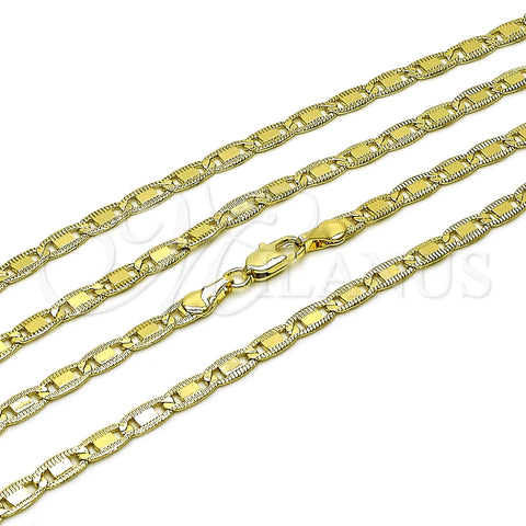 Gargantilla Basica 04.213.0347.24 Oro Laminado, Diseño de Mariner, Pulido, Tono Dorado (Thickness, 24 Inches Length)