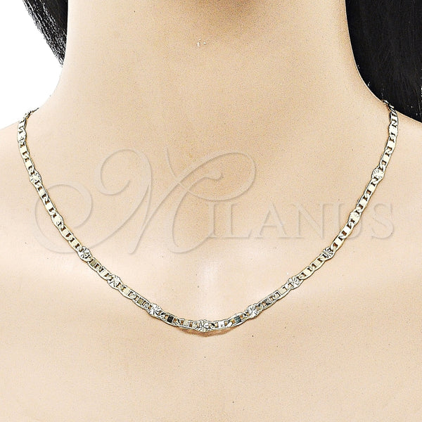 Gargantilla Basica 04.213.0348.24 Oro Laminado, Diseño de Mariner, Diamantado, Tono Dorado (Thickness, 24 Inches Length)