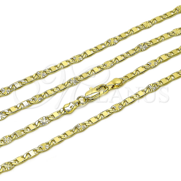 Gargantilla Basica 04.213.0348.24 Oro Laminado, Diseño de Mariner, Diamantado, Tono Dorado (Thickness, 24 Inches Length)