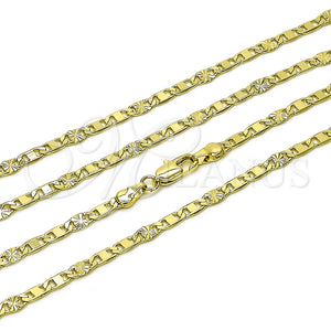 Gargantilla Basica 04.213.0348.24 Oro Laminado, Diseño de Mariner, Diamantado, Tono Dorado (Thickness, 24 Inches Length)