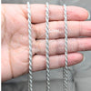 Gargantilla Basica 04.420.0036.20 Plata Rodinada, Diseño de Rope, Pulido, Tono Plateado (Calibre 0.70, Grosor 03.2 MM, 20 Pulgadas de Largo)