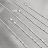 Gargantilla Basica 04.420.0036.18 Plata Rodinada, Diseño de Rope, Pulido, Tono Plateado (Calibre 0.70, Grosor 03.2 MM, 18 Pulgadas de Largo)