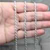 Gargantilla Basica 04.420.0037.18 Plata Rodinada, Diseño de Rope, Pulido, Tono Plateado (Calibre 0.60, Grosor 02.8 MM, 18 Pulgadas de Largo)