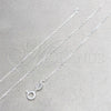 Gargantilla Basica 04.420.0039.16 Plata Rodinada, Diseño de Cable, Pulido, Tono Plateado (Calibre 0.25, Grosor 01 MM, 16 Pulgadas de Largo)