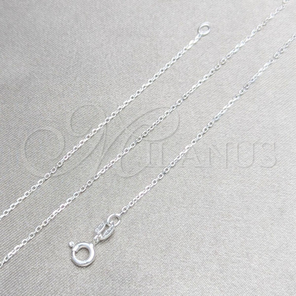 Gargantilla Basica 04.420.0039.16 Plata Rodinada, Diseño de Cable, Pulido, Tono Plateado (Calibre 0.25, Grosor 01 MM, 16 Pulgadas de Largo)