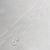 Gargantilla Basica 04.420.0039.16 Plata Rodinada, Diseño de Cable, Pulido, Tono Plateado (Calibre 0.25, Grosor 01 MM, 16 Pulgadas de Largo)