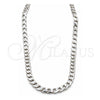 Gargantilla Basica 04.433.0001.26 Plata Rodinada, Diseño de Cubana, Pulido, Tono Plateado (Calibre 220, Grosor 09 MM, 26 Pulgadas de Largo)