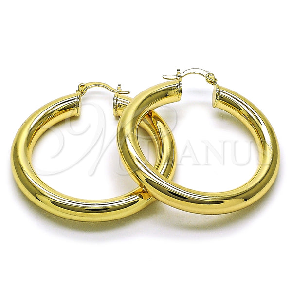 Argolla Mediana 02.170.0088.45 Oro Laminado, Diseño de Hueco, Pulido, Tono Dorado