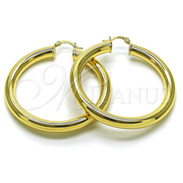 Argolla Grande 02.170.0088.55 Oro Laminado, Diseño de Hueco, Pulido, Tono Dorado