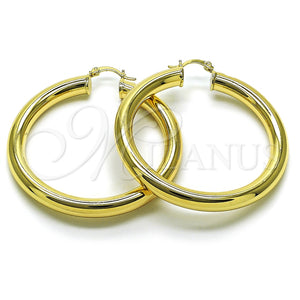 Argolla Grande 02.170.0088.55 Oro Laminado, Diseño de Hueco, Pulido, Tono Dorado