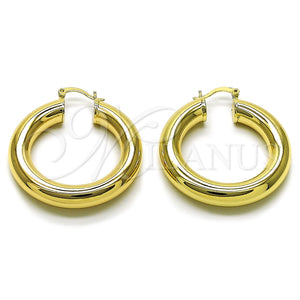 Argolla Mediana 02.163.0315.40 Oro Laminado, Diseño de Hueco, Pulido, Tono Dorado