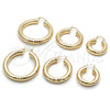 Argolla Mediana 02.163.0317.30 Oro Laminado, Diseño de Hueco, Diamantado, Tono Dorado