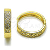 Argolla Huggie 02.210.0056.3.30 Oro Laminado, con Blanca Zirconia Cubica and Blanca Micro Pave, Pulido, Tono Dorado