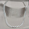 Gargantilla Basica 04.433.0002.24 Plata Rodinada, Diseño de Cubana, Pulido, Tono Plateado (Calibre 200, Grosor 08 MM, 24 Pulgadas de Largo)